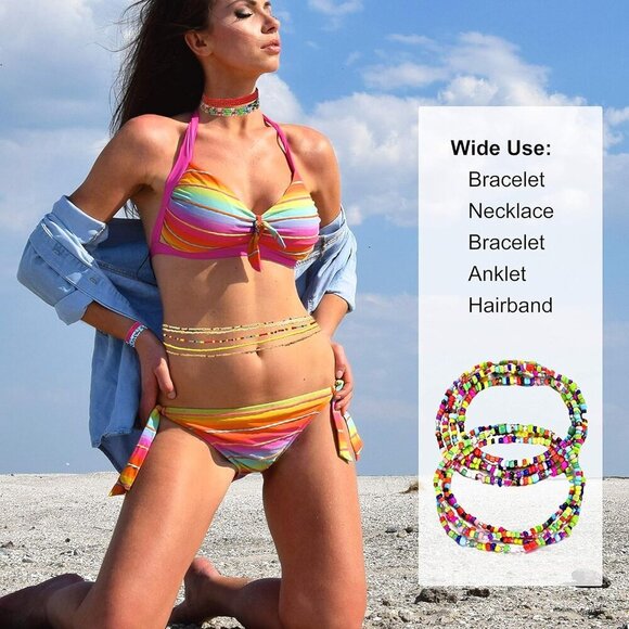 Colorful Beaded Waist Chain Women Beach Bikini Jewelry Summer Gift - Picture 5 of 7